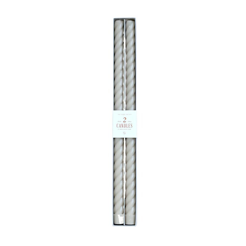 Fancy Taper Candles 18&quot; Parchment S/2