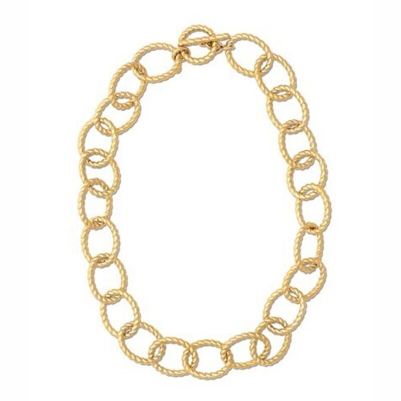 Grand Victoria 18&quot; Rope Link Necklace, Gold
