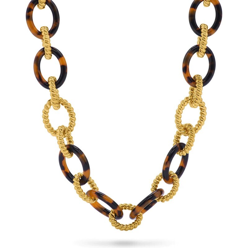 Earth Goddess Link Necklace in Tortoise