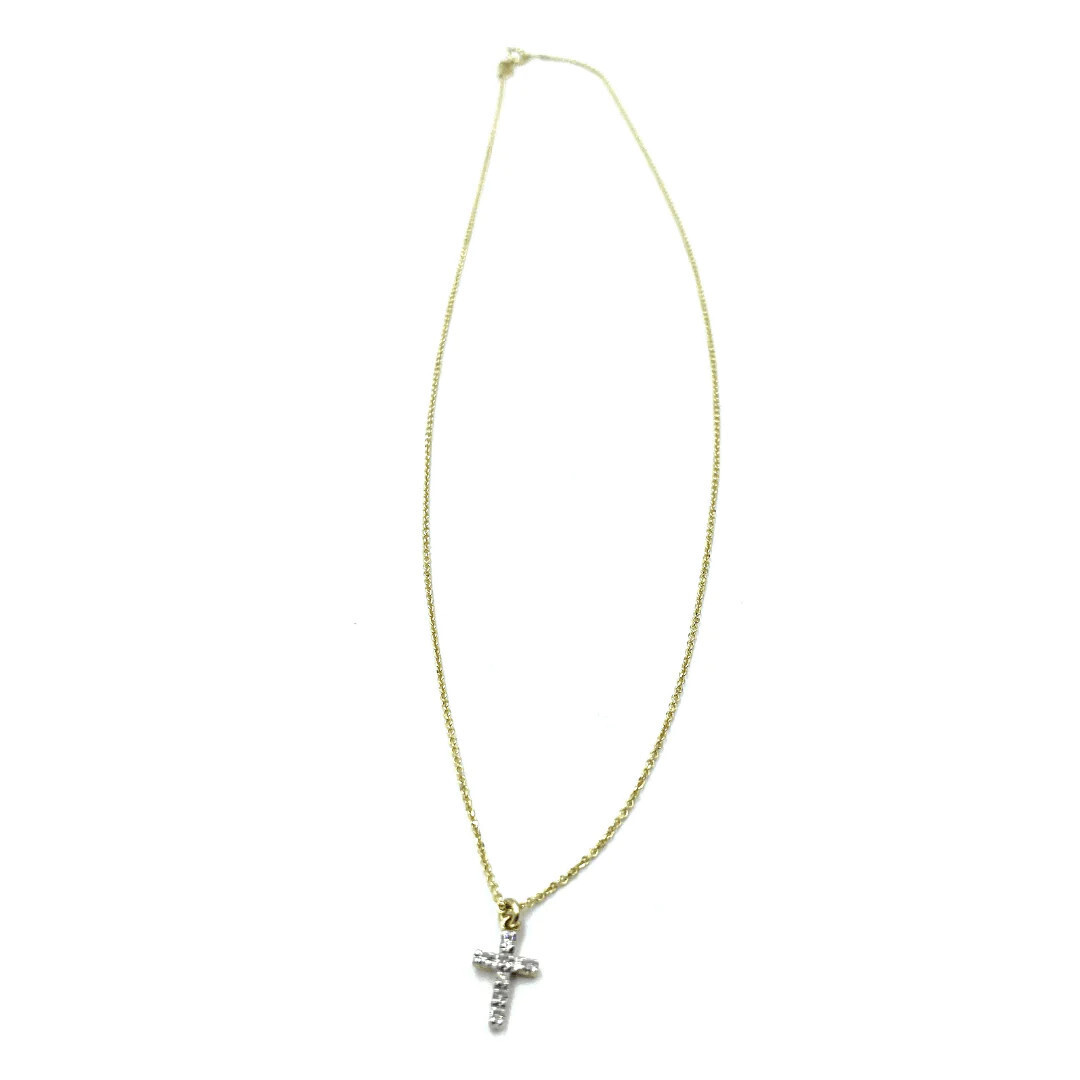14K and Diamond Cross Necklace