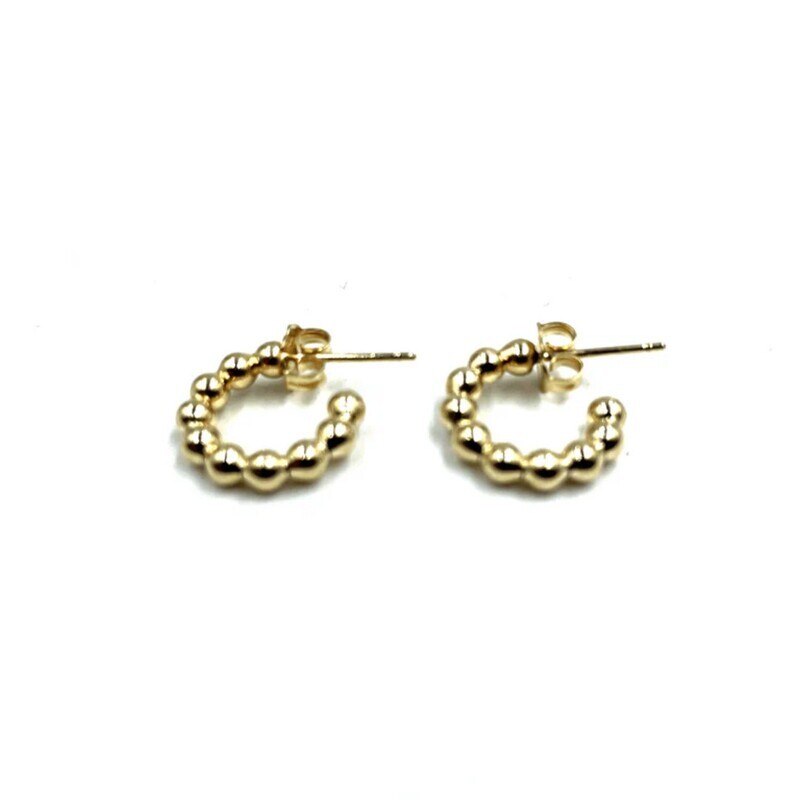 8mm Beaded Hoop GF Earring