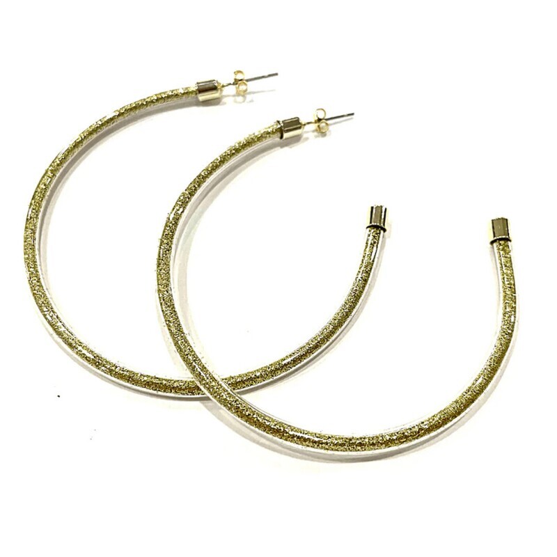 Jelly Hoop Earring in Gold Fleck 2.25&quot;