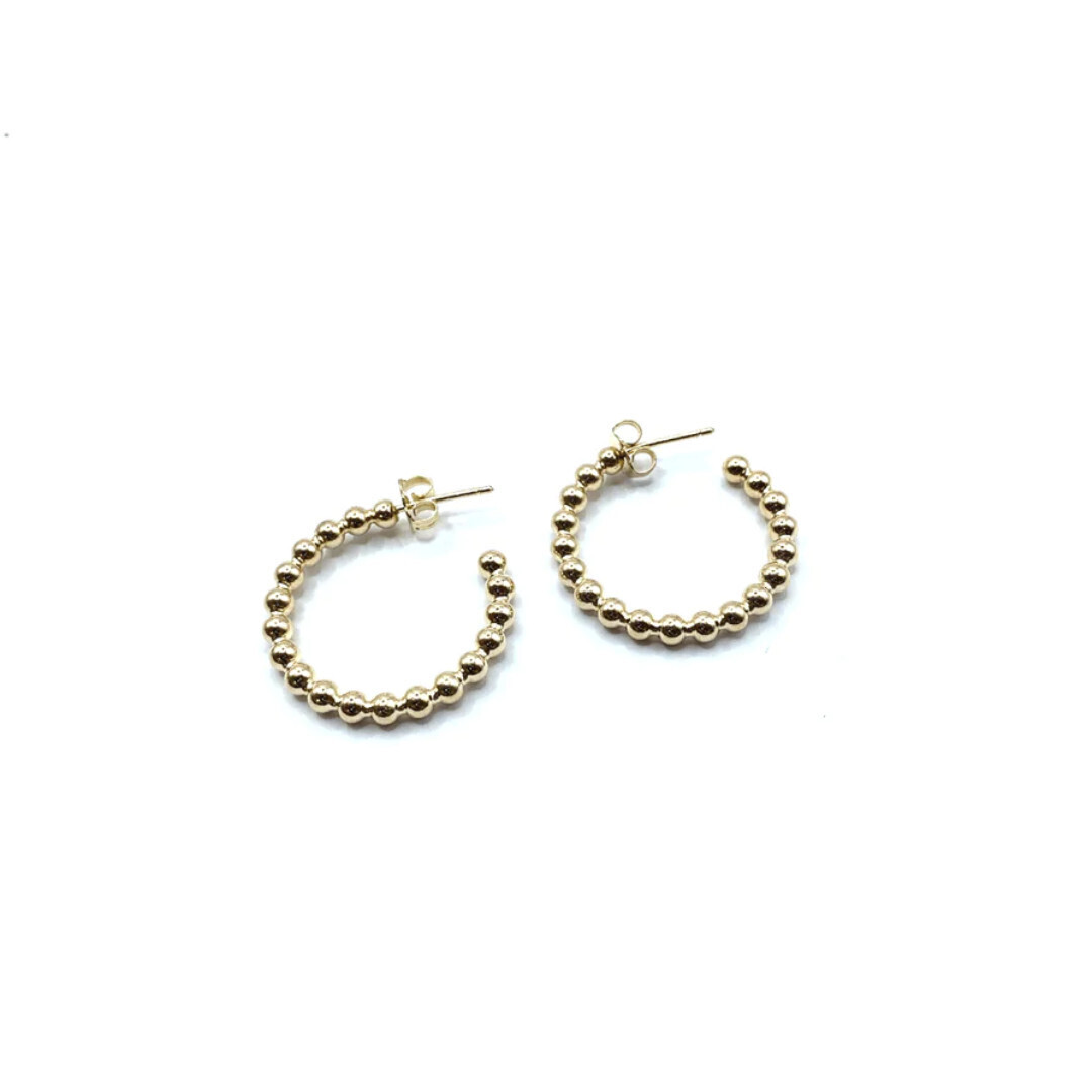 18mm Beaded Hoop GF Earring