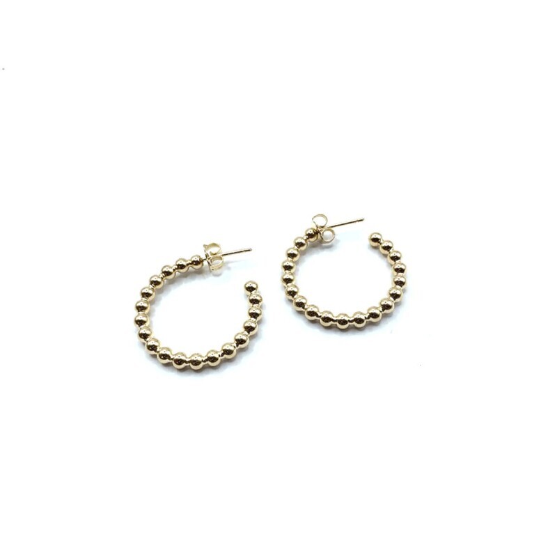 18mm Beaded Hoop GF Earring