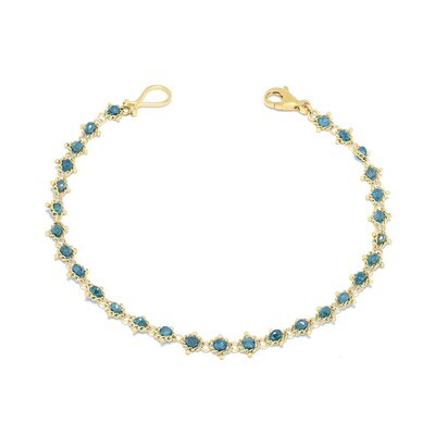 Bracelet- Textile, Blue Diamond 18k