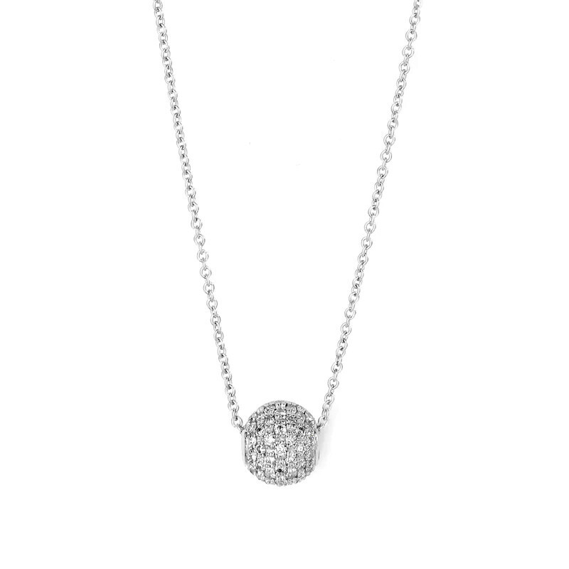 18k 18&quot;  Cosmic  diamond bead 0.5 ct necklace