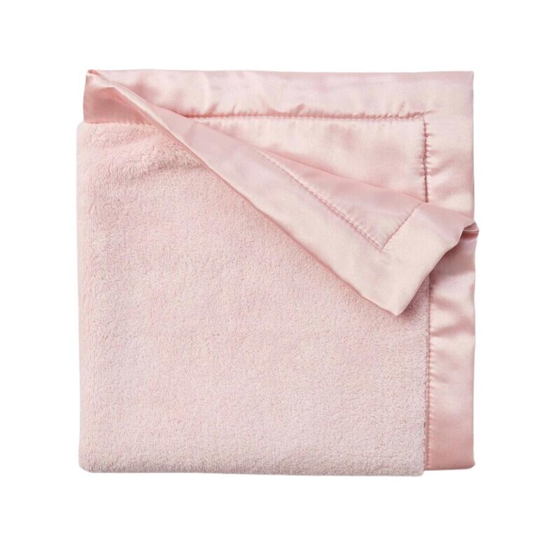 Satin Trim Fleece Blankie- Pink