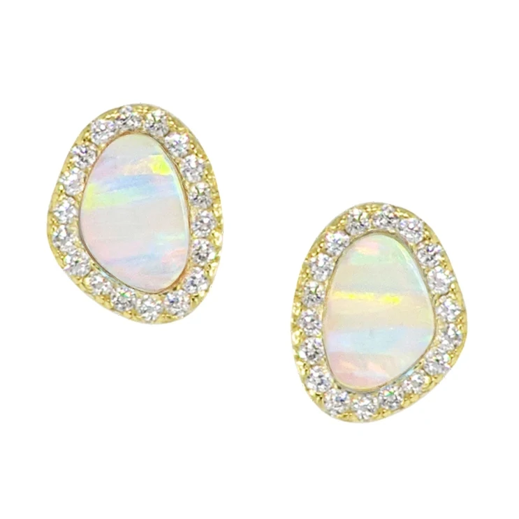 Opal Pebble Studs-