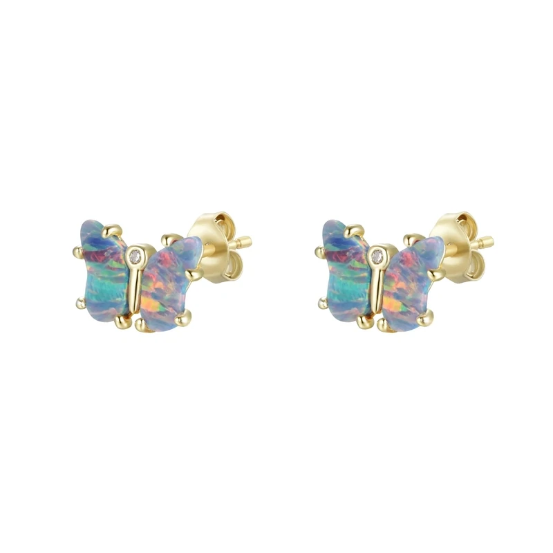 Opal Butterfly Stud Earrings-