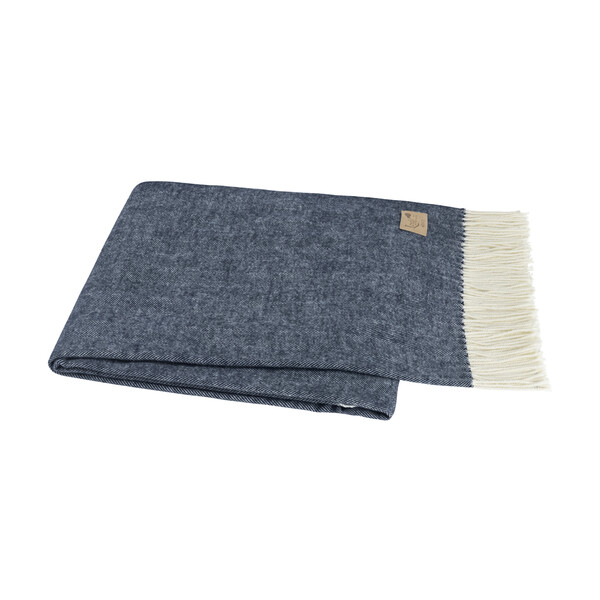 Herringbone Throw- Navy