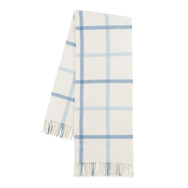 Tattersall Plaid Throw- Blue Denim / Baby Blue