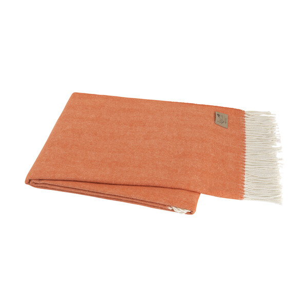 Herringbone Throw- Mandarin