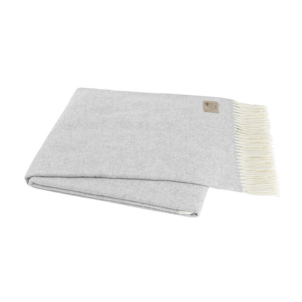 Herringbone Throw- Light Grey