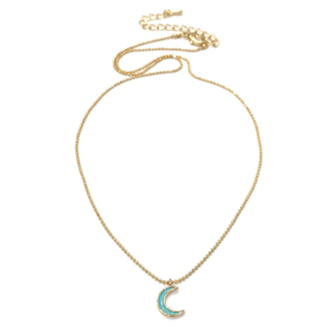 Reese Moon Necklace, Color: Beach