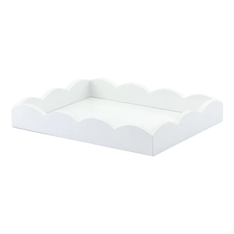 11x8 Scalloped Tray White