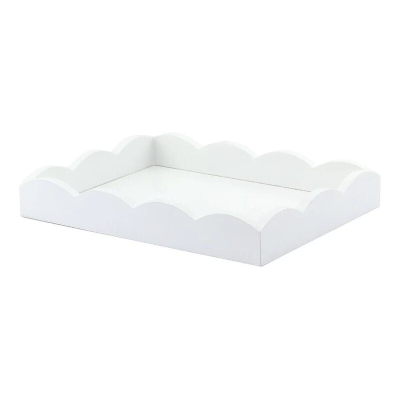 11x8 Scalloped Tray White