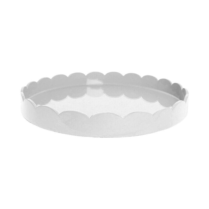 16x16 Scalloped Tray White