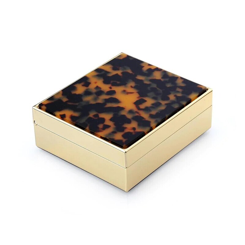 4&quot; Faux Tortoise Box Gold