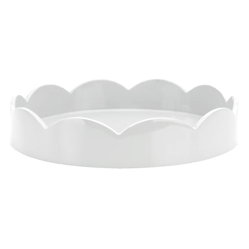 8.5x8.5 Scallop Tray White