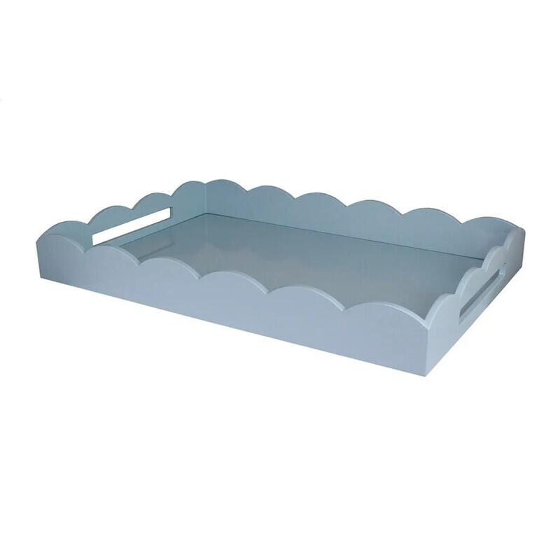 26x17 Scalloped Tray Denim