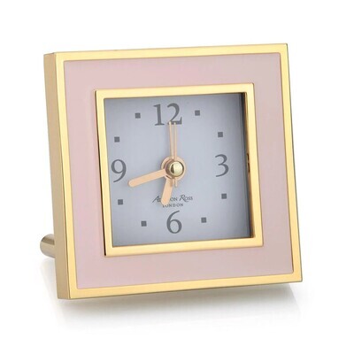 Square Clock Pale Pink &amp; Gold