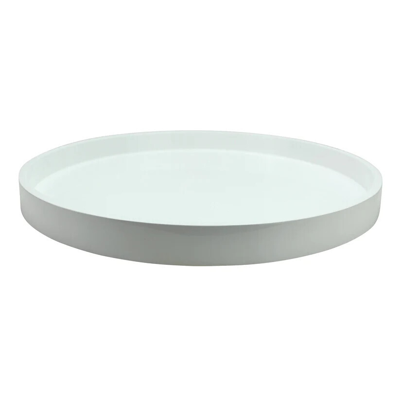 16x16 Round Tray White