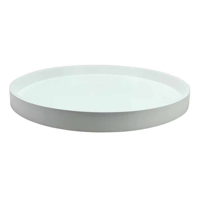 16x16 Round Tray White