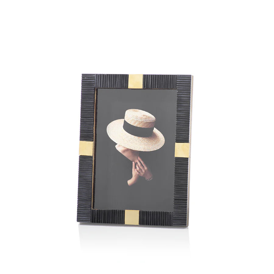 Maha Black Bone w/ Brass Trim Photo Frame-5x7..