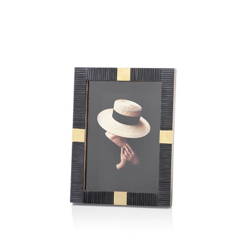 Maha Black Bone w/ Brass Trim Photo Frame-5x7..