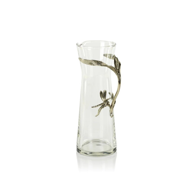 Dragonfly Pewter &amp; Glass Pitcher