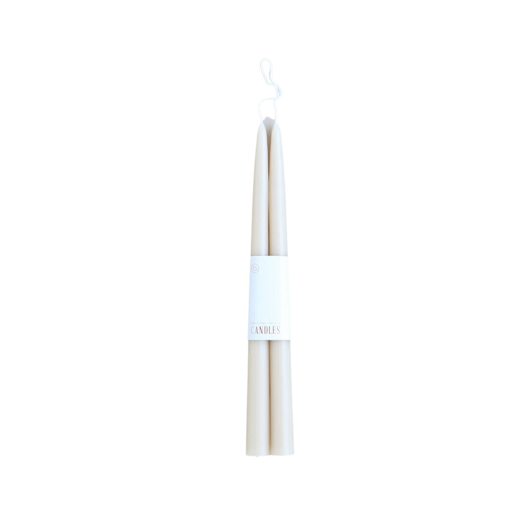 Taper Candle 12&quot; Parchment S/2
