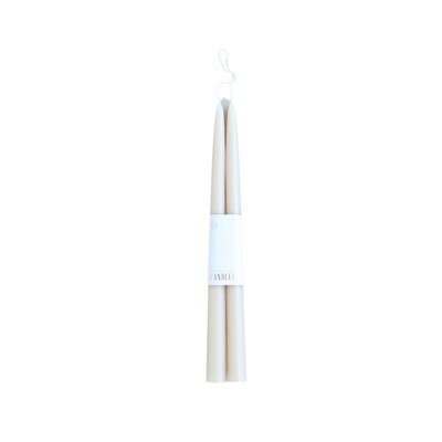 Taper Candle 12" Parchment S/2