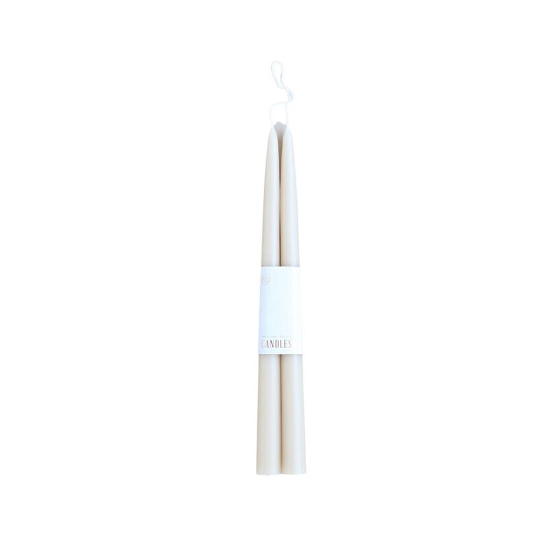 Taper Candle 12&quot; Parchment S/2