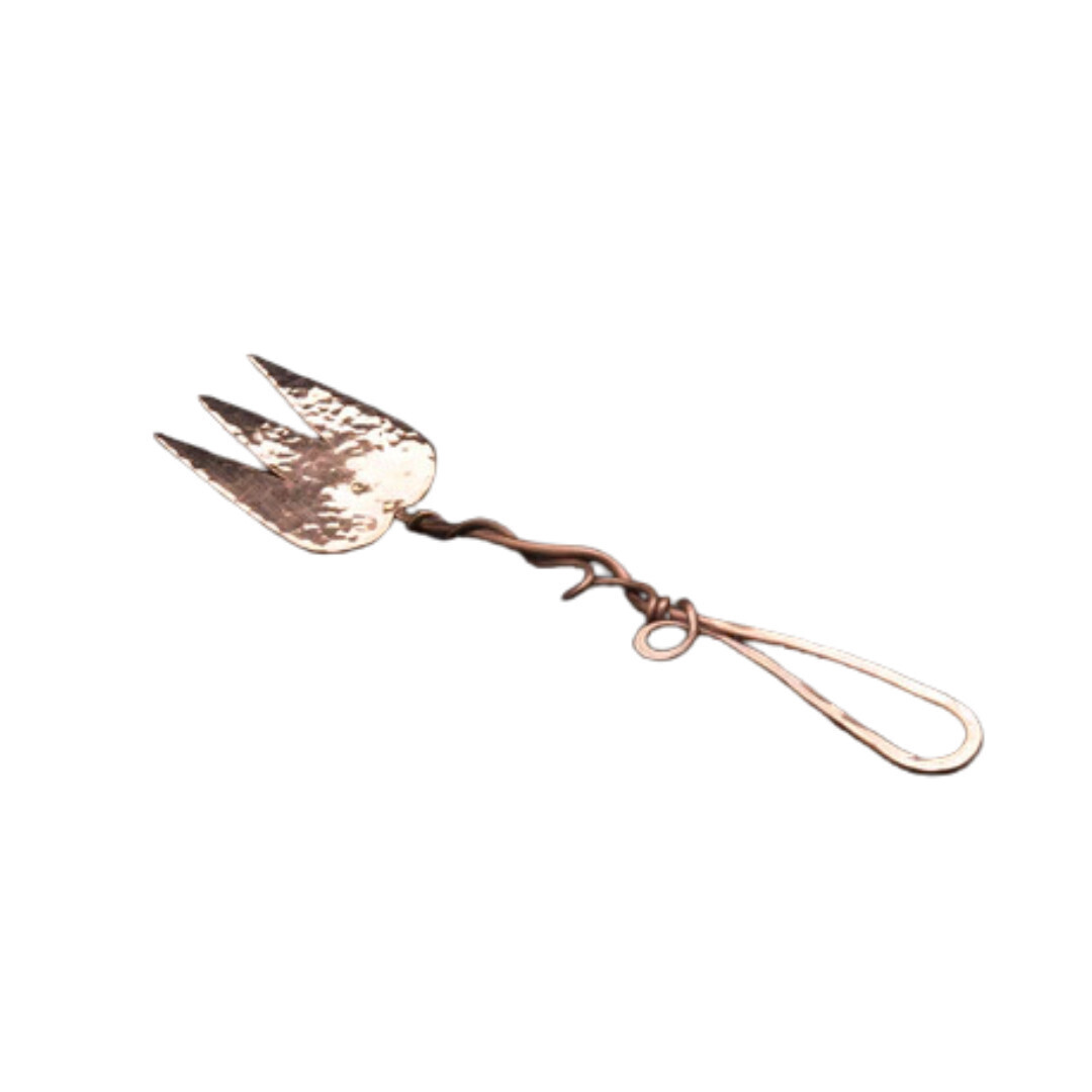 Copper 3-Tine Meat Fork - Vine