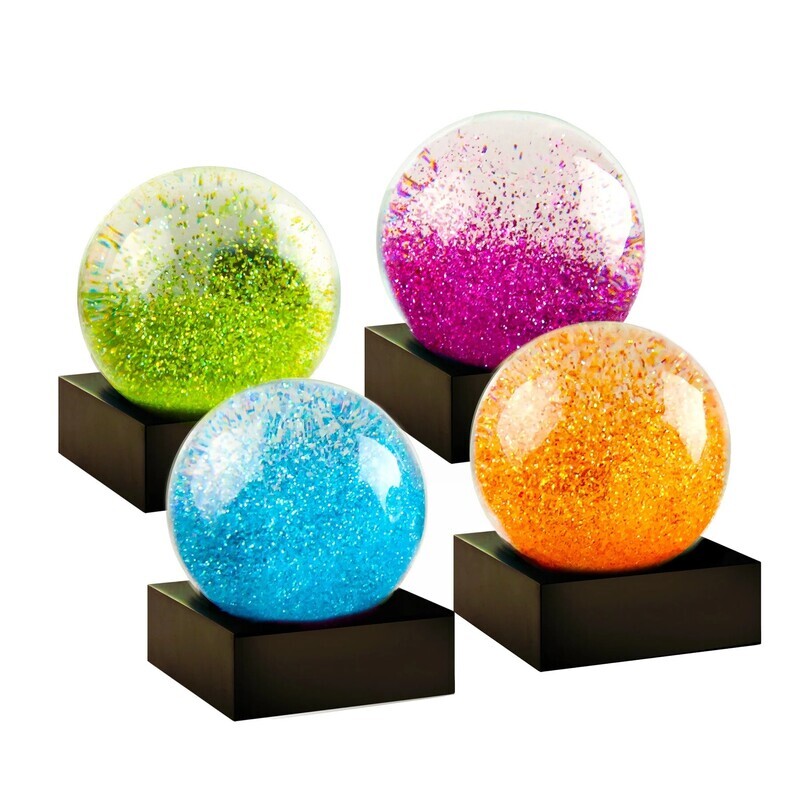 Set of 4 Jewel Colors Snow Globes