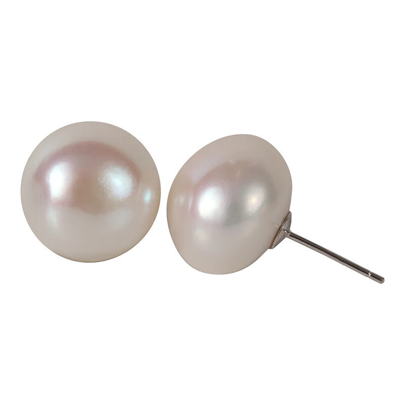 14Mm White Stud Earring