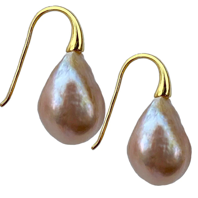Edison Pearl Drop Earring (Champagne/Gold)