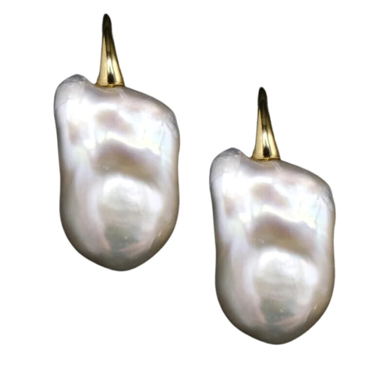 Wild Pearl Drop Earring (Gray/Gold)