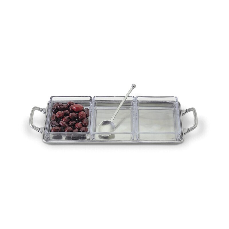 Crystal Crudite Tray w/ Handles