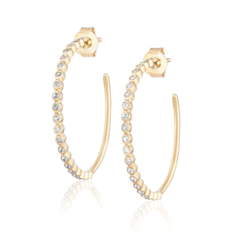 Earrings- Bezeled Hoops