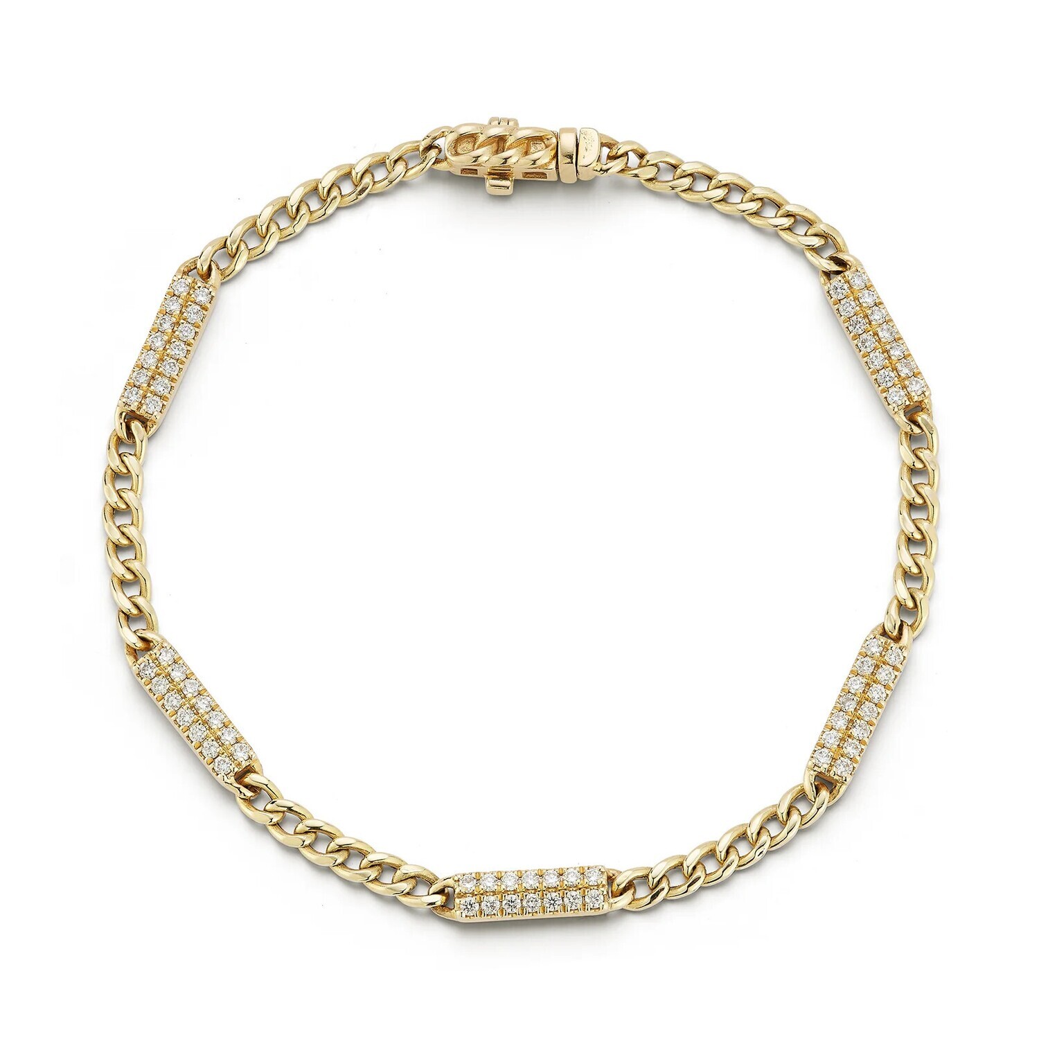 Bracelet- Sylvie Rose Cuban Chain and Dia YG