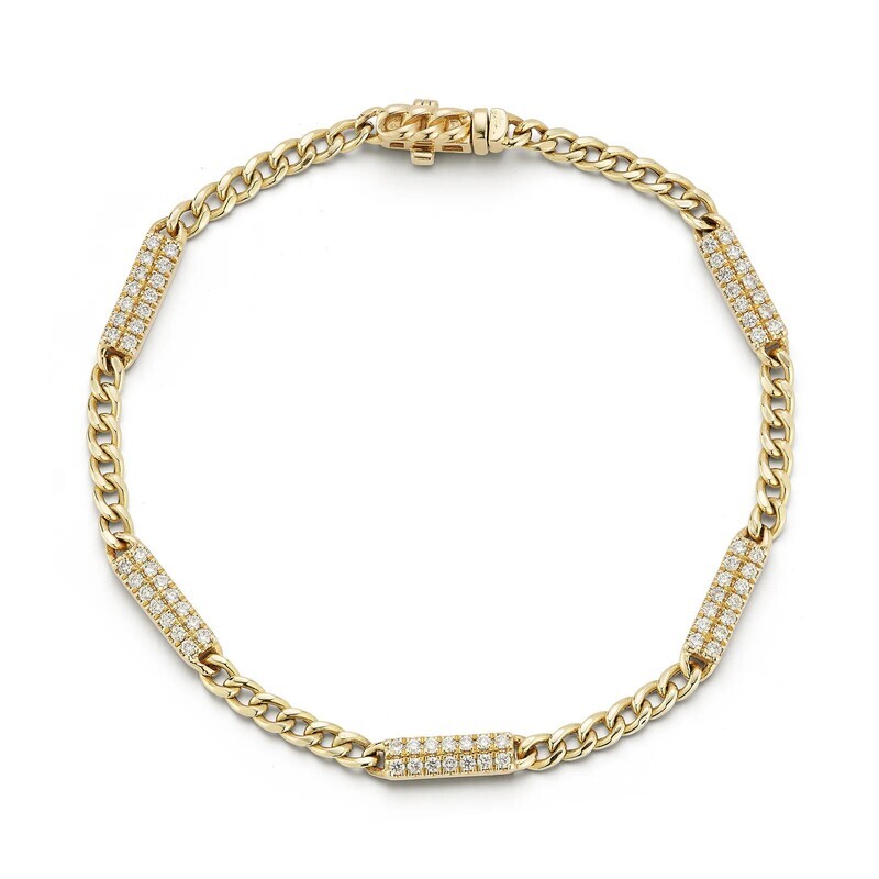 Bracelet- Sylvie Rose Cuban Chain and Dia YG