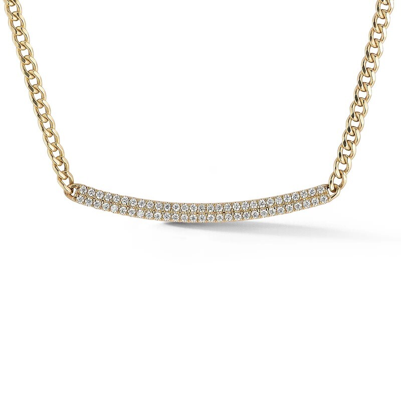 Necklace- Sylvie Rose Cuban Chain Long Bar YG