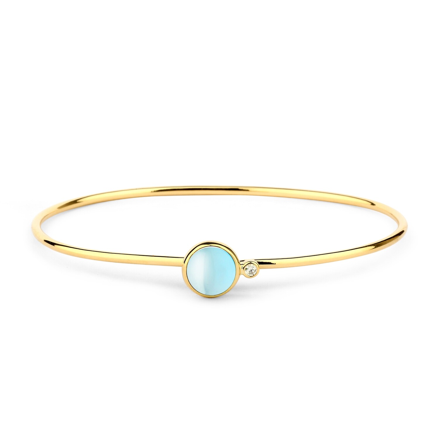 18k Candy Bracelet w. 2 ct Blue Topaz &amp; Dia
