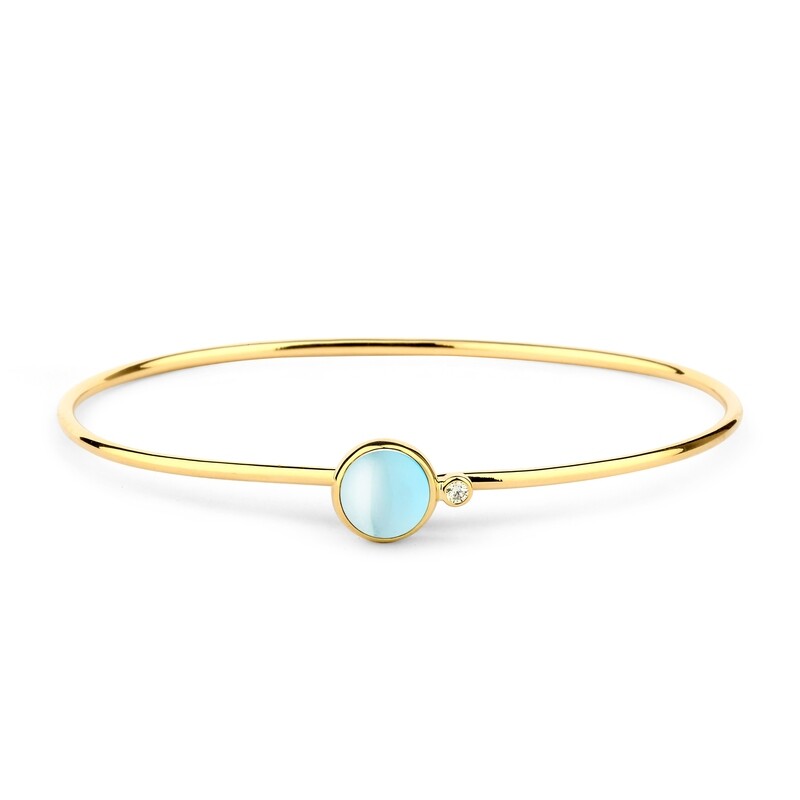 18k Candy Bracelet w. 2 ct Blue Topaz &amp; Dia