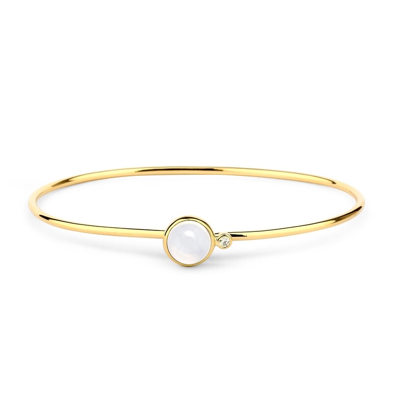 18k Candy Bracelet w. 2ct Moon Quartz &amp; Dia