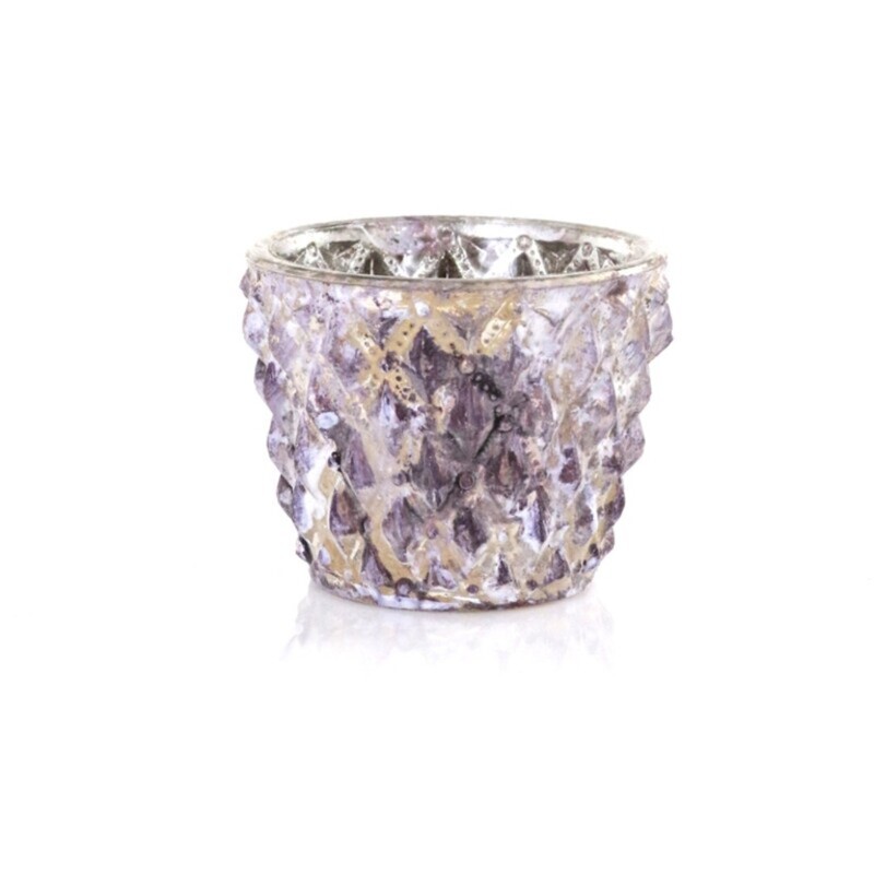 Quilted Diamond votive- White