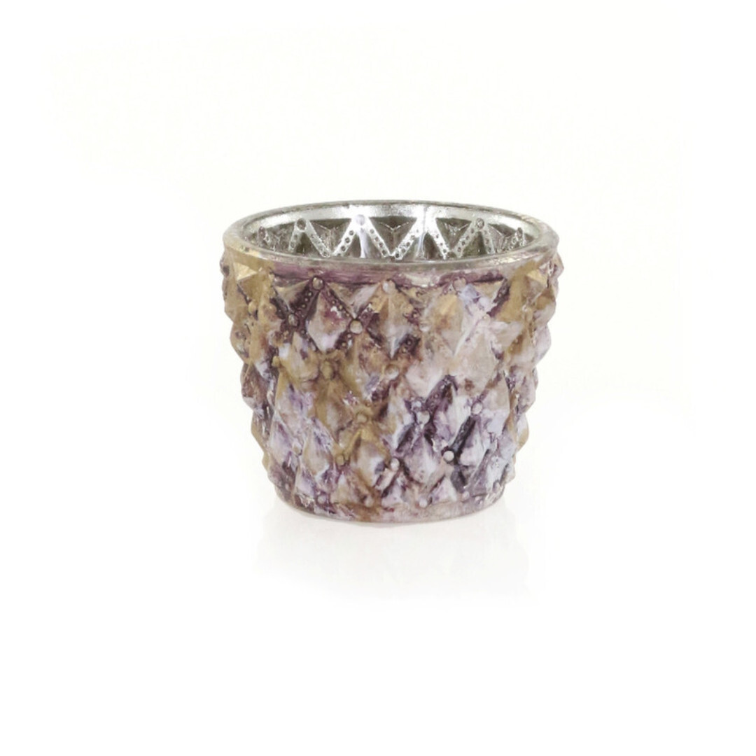 Quilted Diamond Votive- Gold