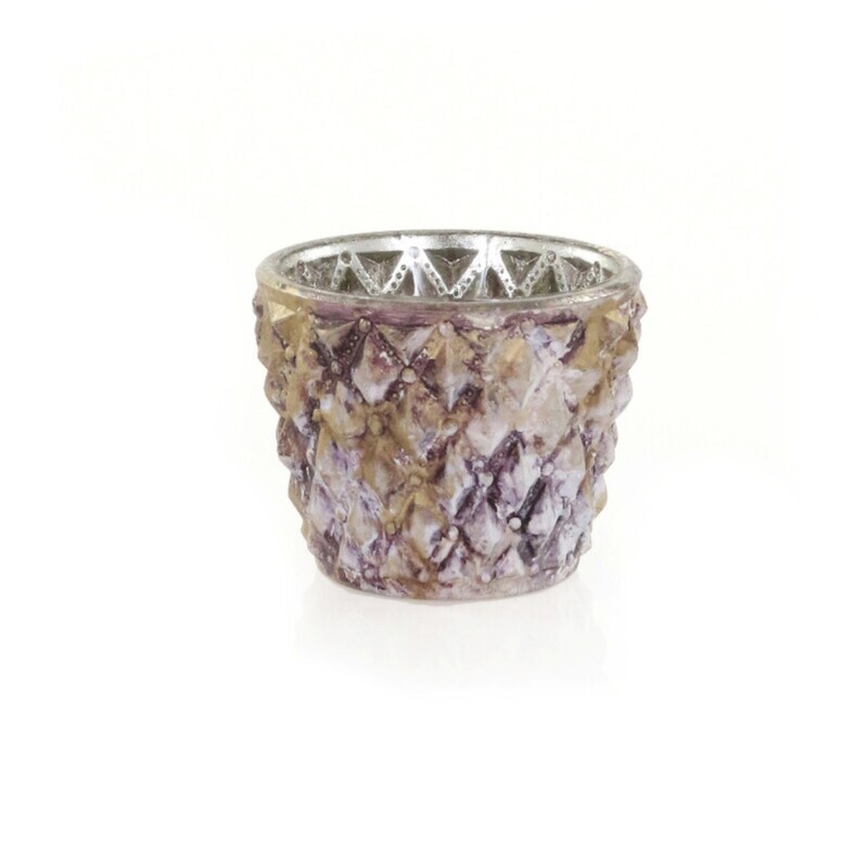 Quilted Diamond Votive- Gold