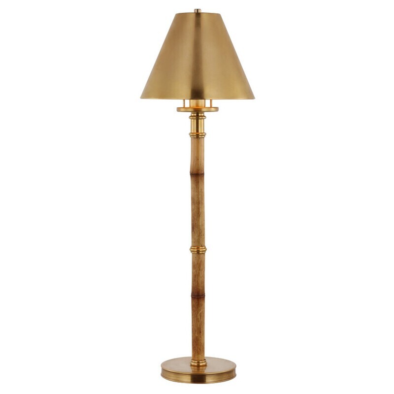 RL 3682WB/NB-WP Dalfern Desk Lamp in Waxed Bamboo / Brass